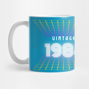 Vintage 1984 Birthday Shirt 80s Grid Mug